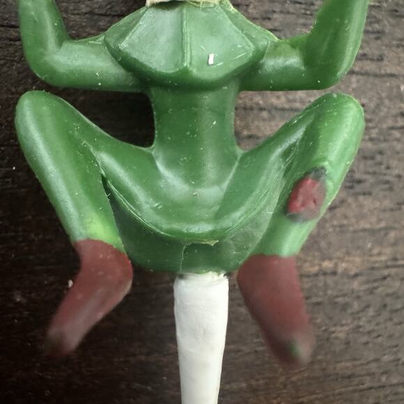 Vintage Green & Red 4 Pixie Elf w/ Ladybug Climber Cake Topper Picks Christmas - Picture 15 of 16